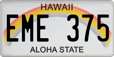 HI license plate EME375