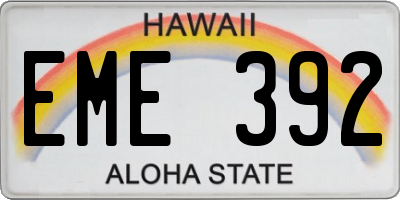 HI license plate EME392