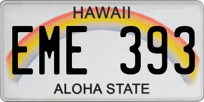 HI license plate EME393