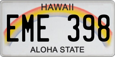 HI license plate EME398