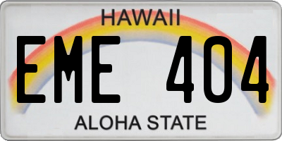 HI license plate EME404