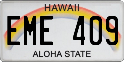 HI license plate EME409
