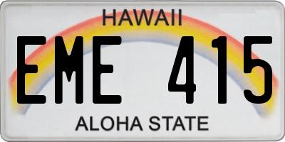 HI license plate EME415