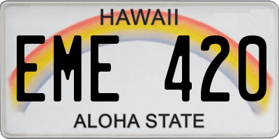 HI license plate EME420