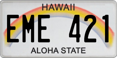 HI license plate EME421