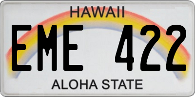 HI license plate EME422