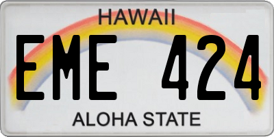 HI license plate EME424