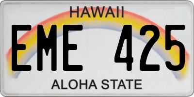 HI license plate EME425