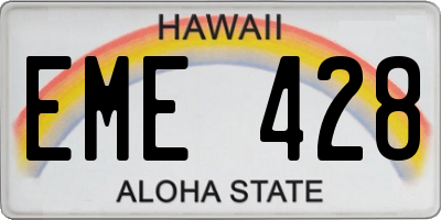 HI license plate EME428