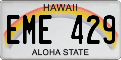 HI license plate EME429