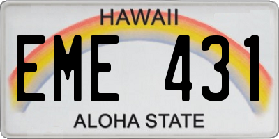 HI license plate EME431