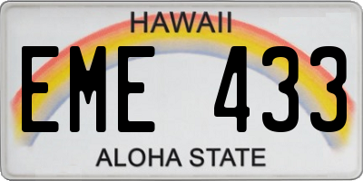 HI license plate EME433