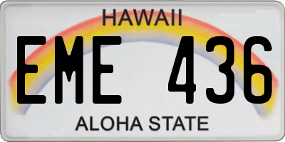 HI license plate EME436