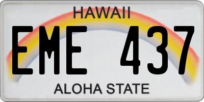 HI license plate EME437