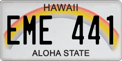HI license plate EME441
