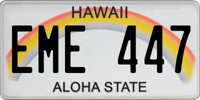 HI license plate EME447