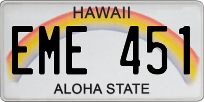 HI license plate EME451