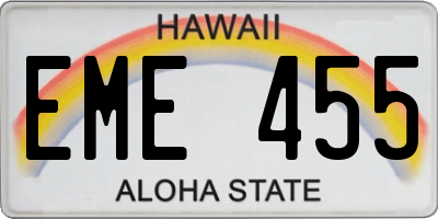 HI license plate EME455