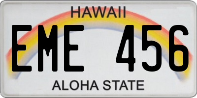 HI license plate EME456