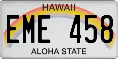 HI license plate EME458