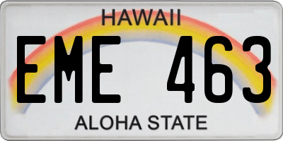 HI license plate EME463