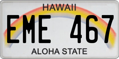 HI license plate EME467