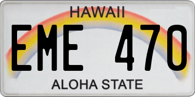 HI license plate EME470
