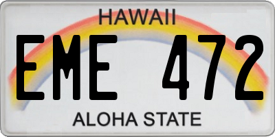 HI license plate EME472