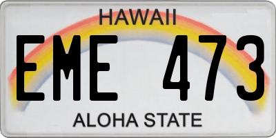 HI license plate EME473