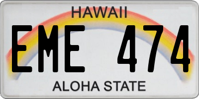HI license plate EME474