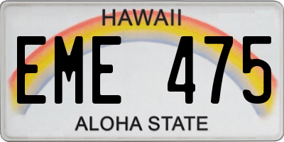 HI license plate EME475