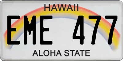 HI license plate EME477