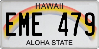 HI license plate EME479
