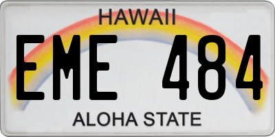 HI license plate EME484