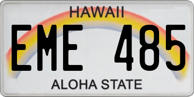 HI license plate EME485