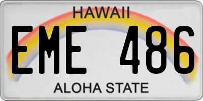 HI license plate EME486
