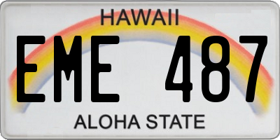 HI license plate EME487