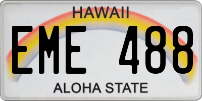 HI license plate EME488