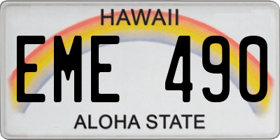 HI license plate EME490