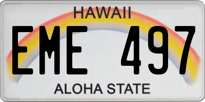 HI license plate EME497