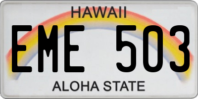 HI license plate EME503