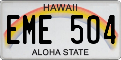 HI license plate EME504