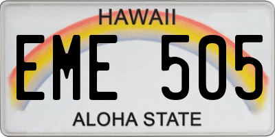 HI license plate EME505