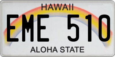 HI license plate EME510