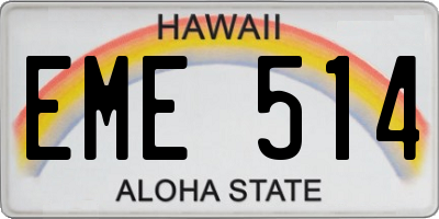 HI license plate EME514