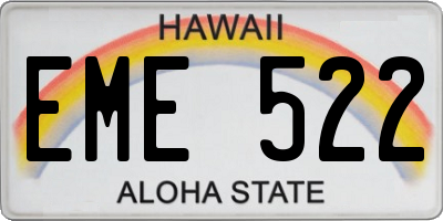 HI license plate EME522