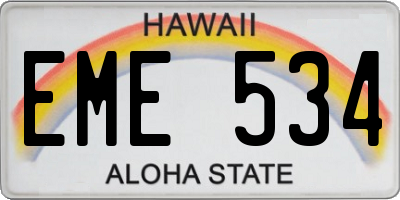HI license plate EME534