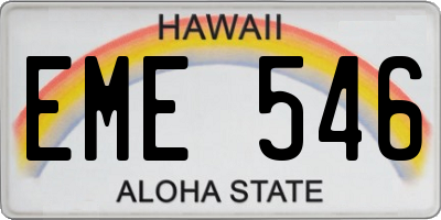 HI license plate EME546
