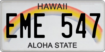 HI license plate EME547
