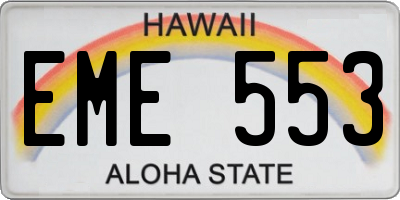 HI license plate EME553
